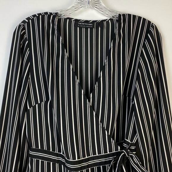 THE FIFTH LABEL OPHELIA STRIPE WRAP MINI DRESS NWOT SIZE MEDIUM - Picture 4 of 10